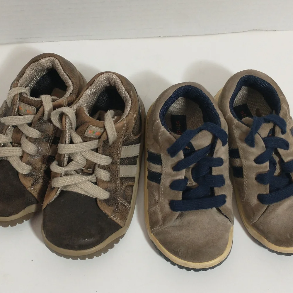 2 Stride‎ Rite Sprout Leather And Suede Sneakers, Size 7 And 7.5, Built To Last